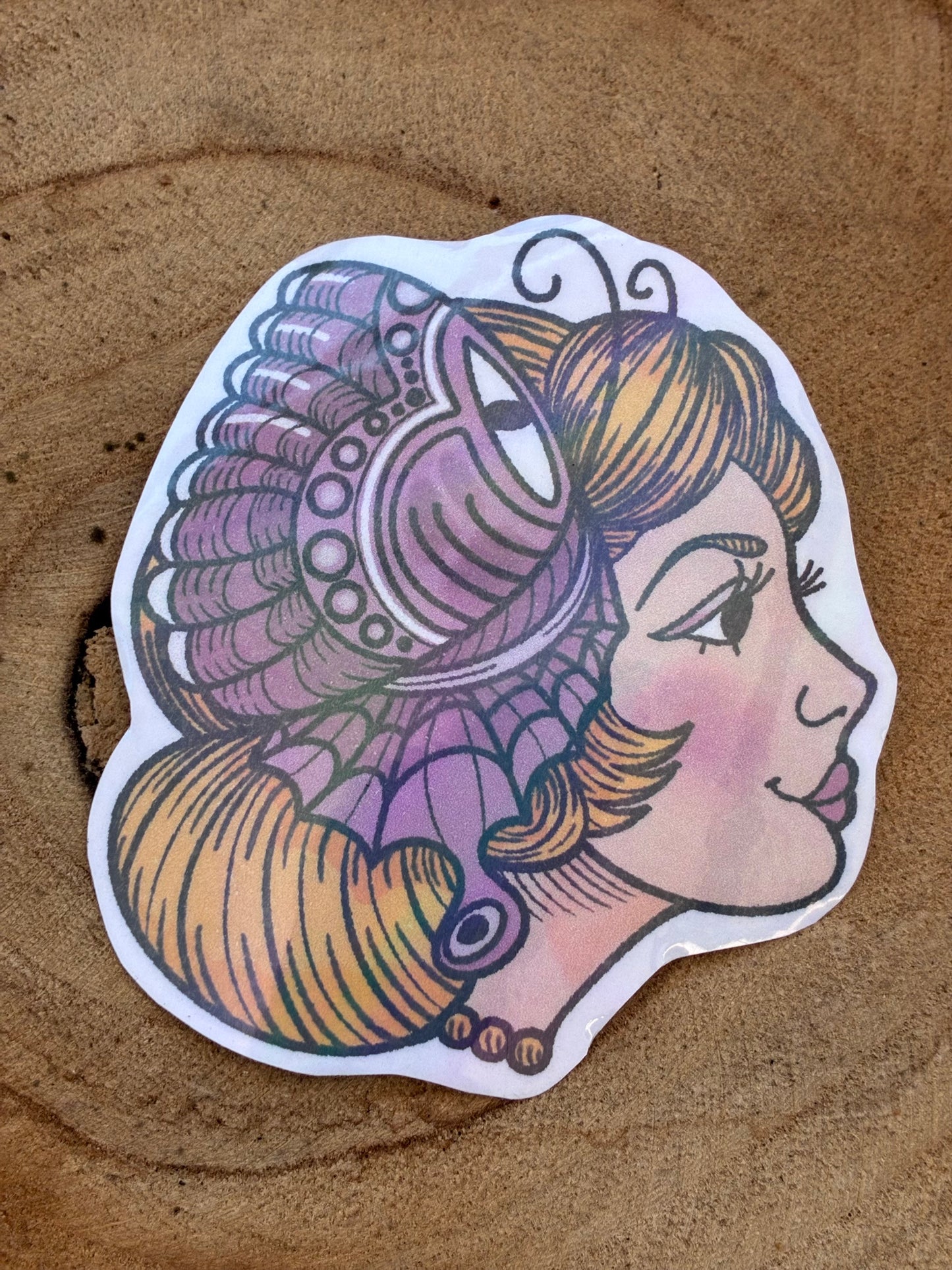 Sticker Schmetterlingsfrau bunt