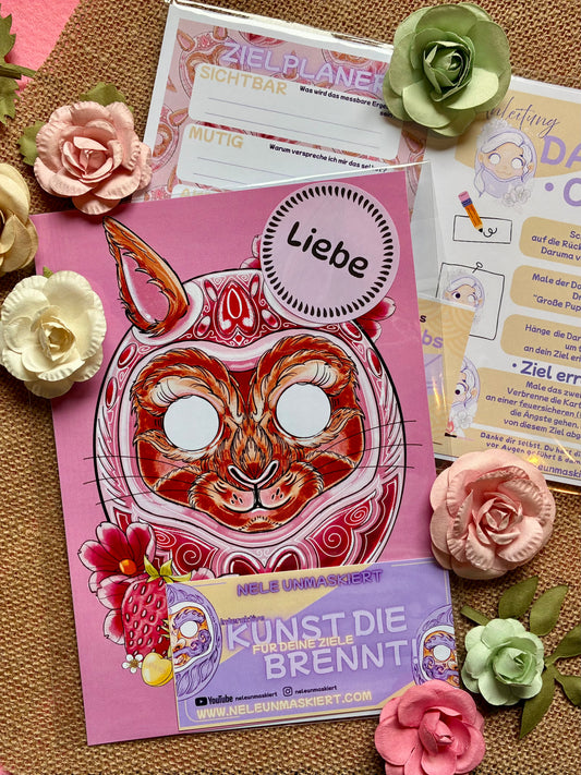 LIEBE Rosa Tier Daruma Card