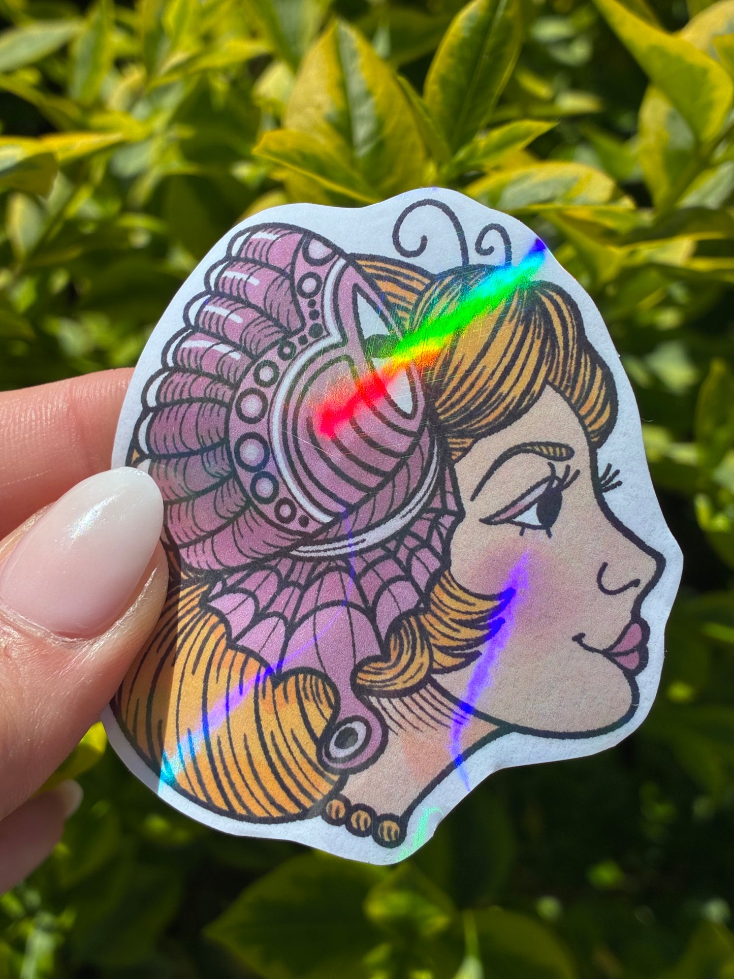 Sticker Schmetterlingsfrau bunt
