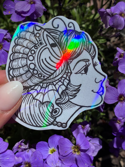 Sticker Schmetterlingsfrau SW